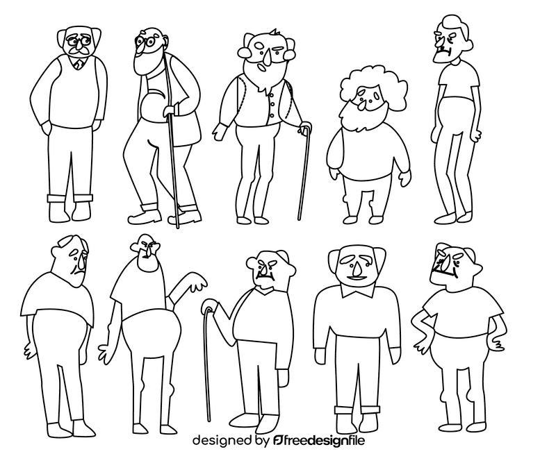 Grandfathers black and white vector