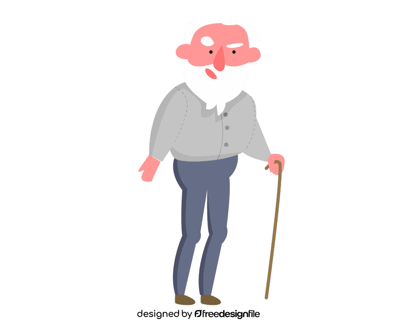 Grandfather in a gray shirt clipart