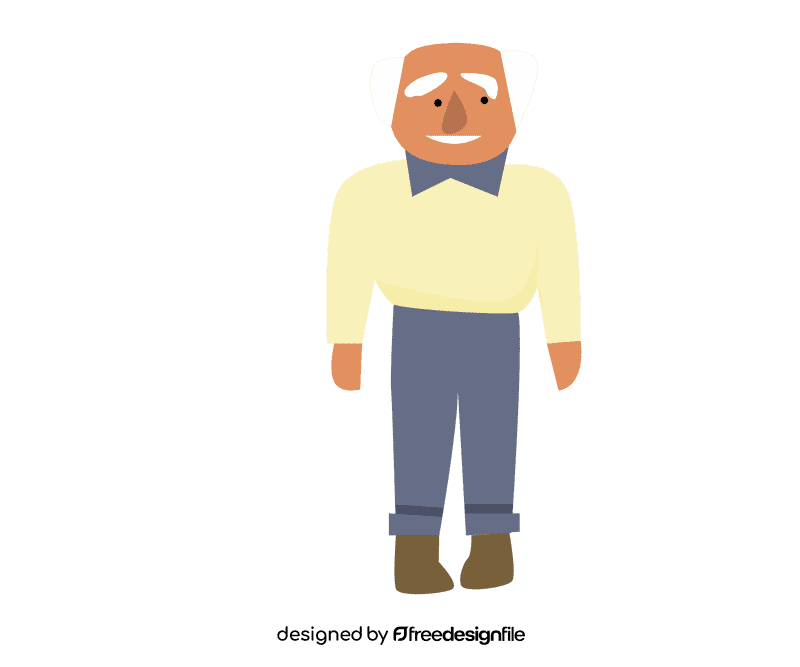 Grandfather in blue shirt clipart