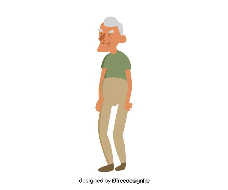 Grandfather in green t shirt clipart