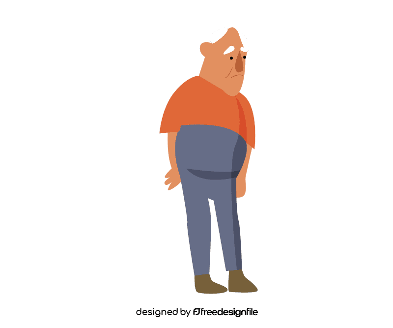 Grandfather in red t shirt clipart