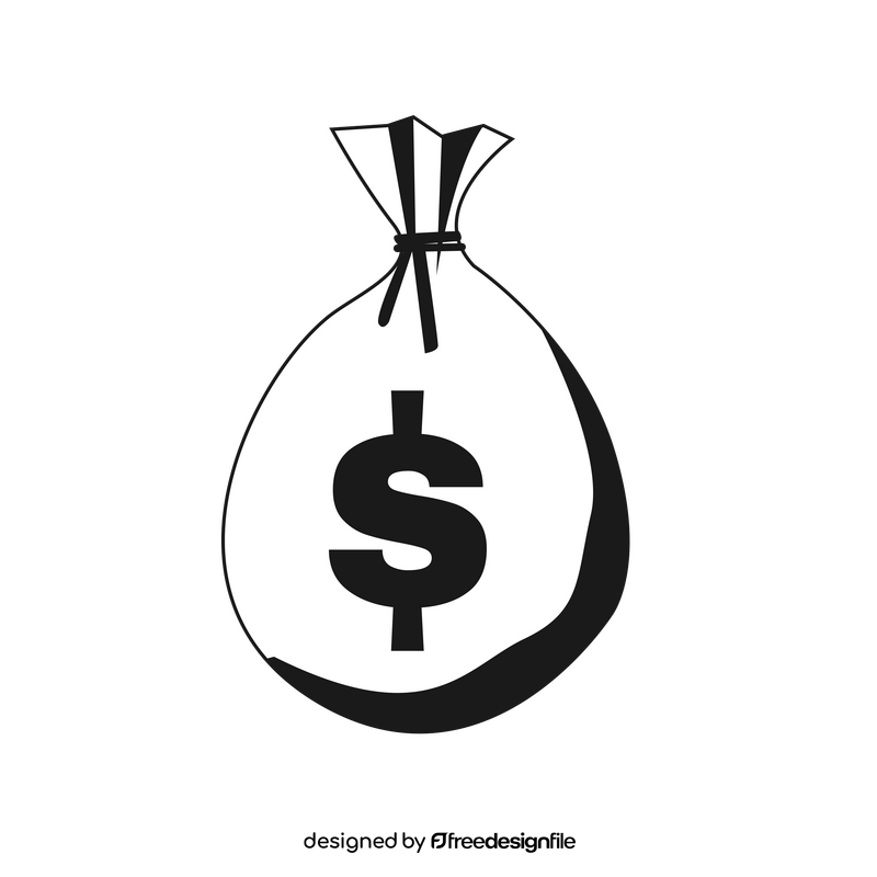Money drawing black and white clipart