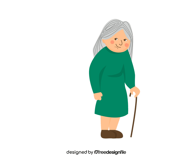 Grandmother in green dress clipart