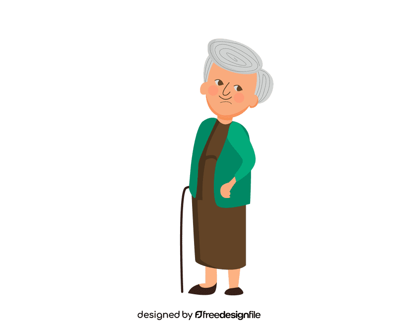 Granny in brown dress clipart