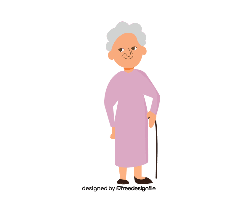 Granny in purple dress clipart