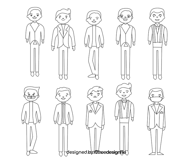 Groom black and white vector