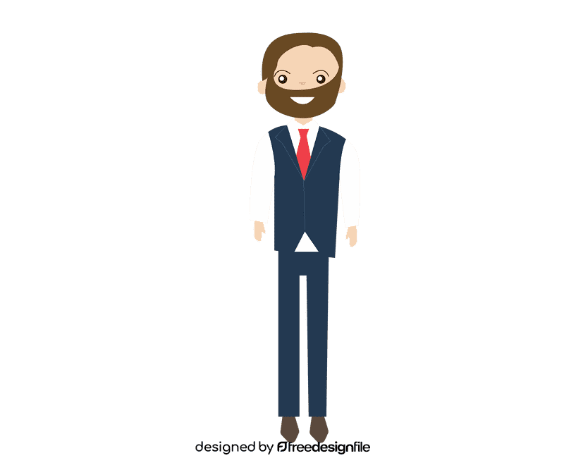 Groom in a blue vest clipart