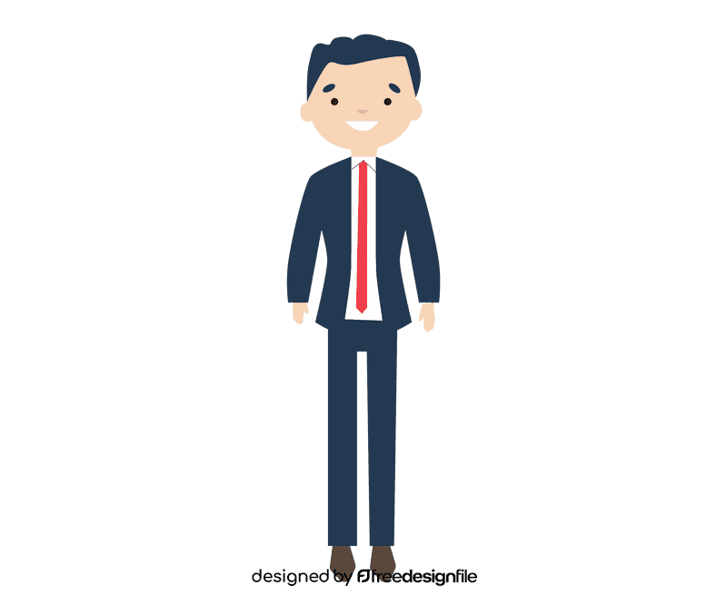 Groom in blue suit with tie clipart