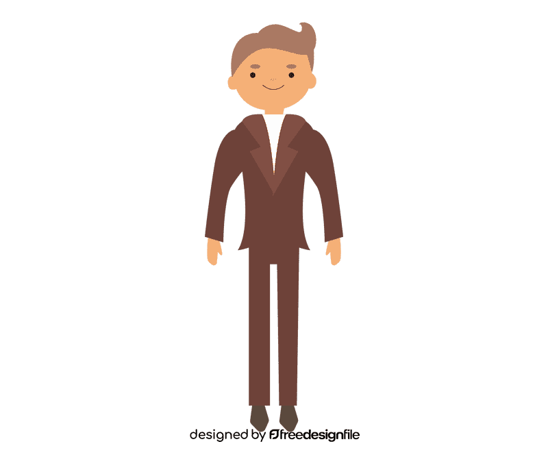 Groom in brown suit clipart