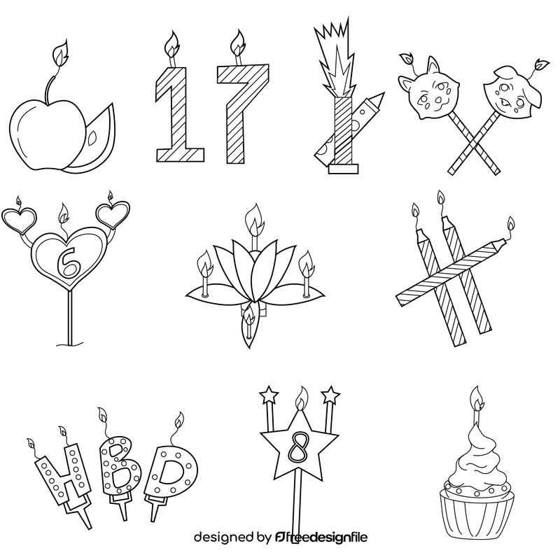 Birthday candle black and white vector