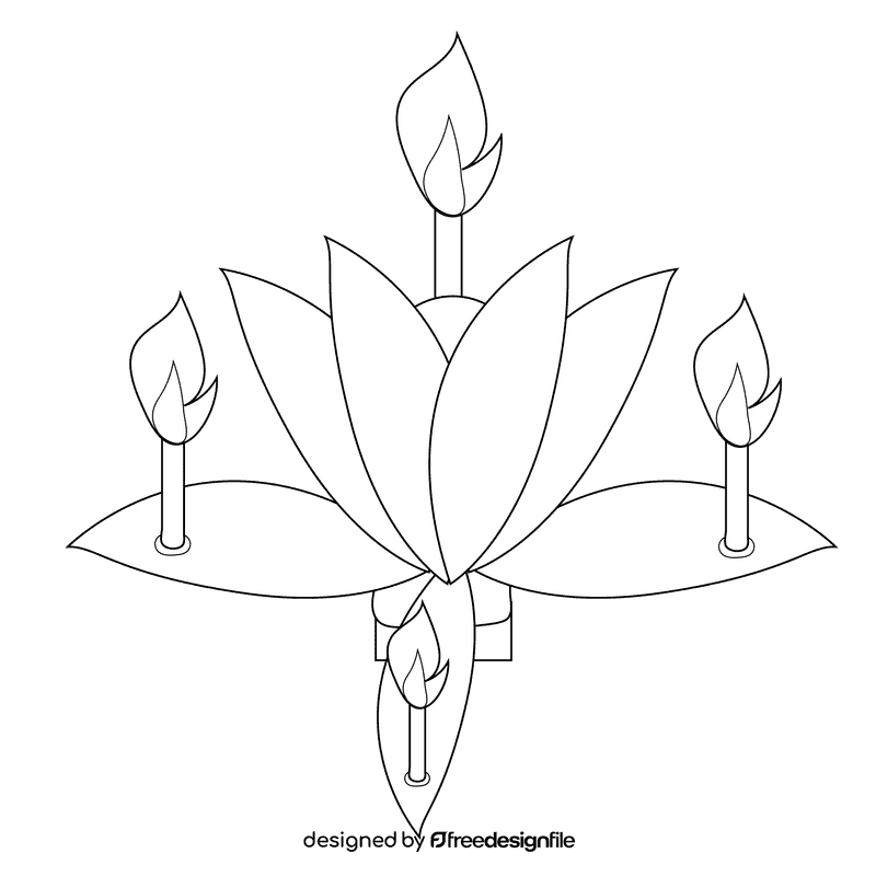 Flower black and white clipart