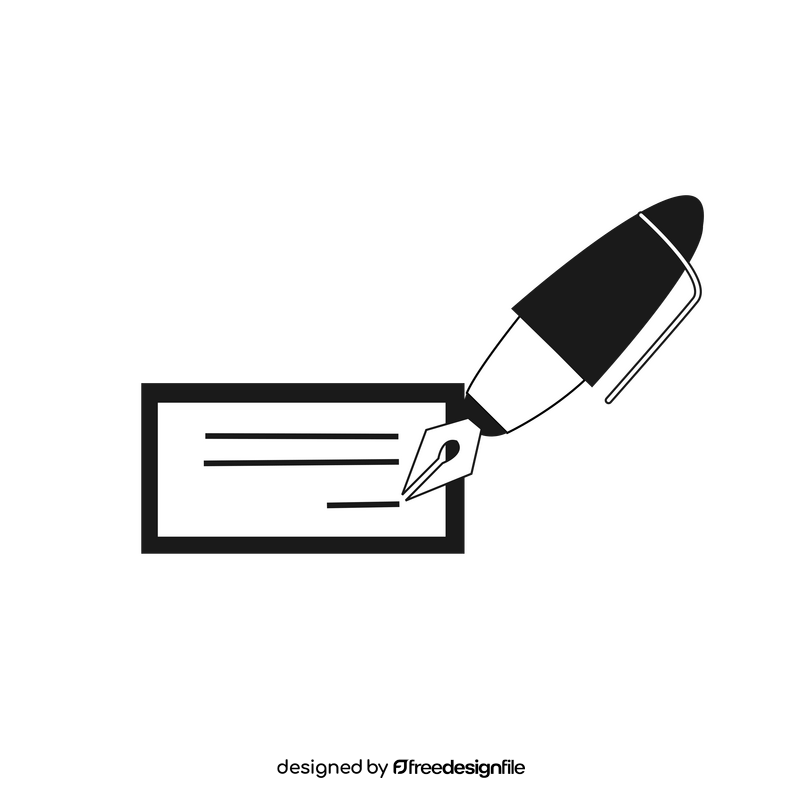 Paper pen drawing black and white clipart