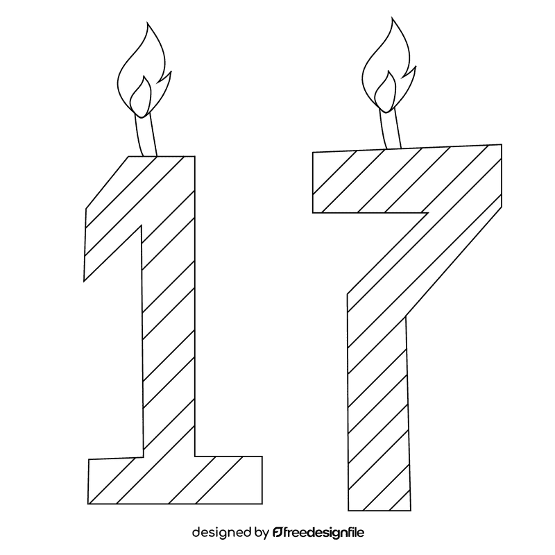 Happy birthday number black and white clipart
