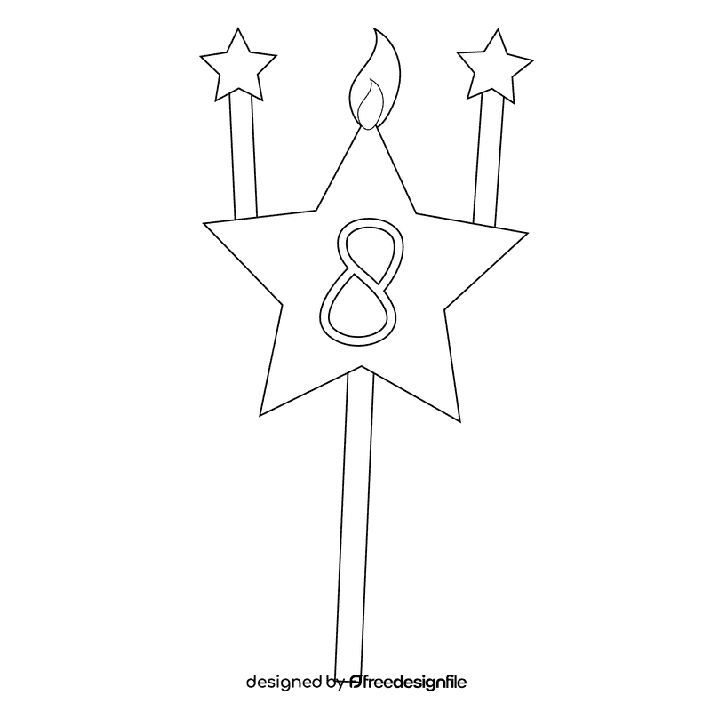 Happy birthday star black and white clipart