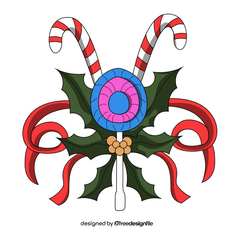 Christmas holly candy clipart