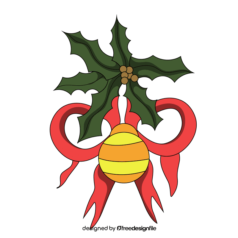 Christmas holly ornament clipart