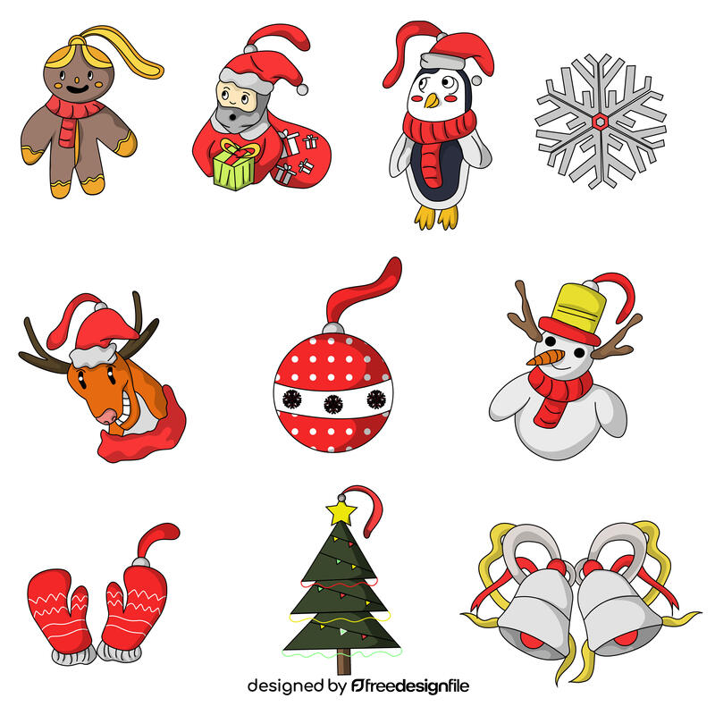 Christmas ornament set vector