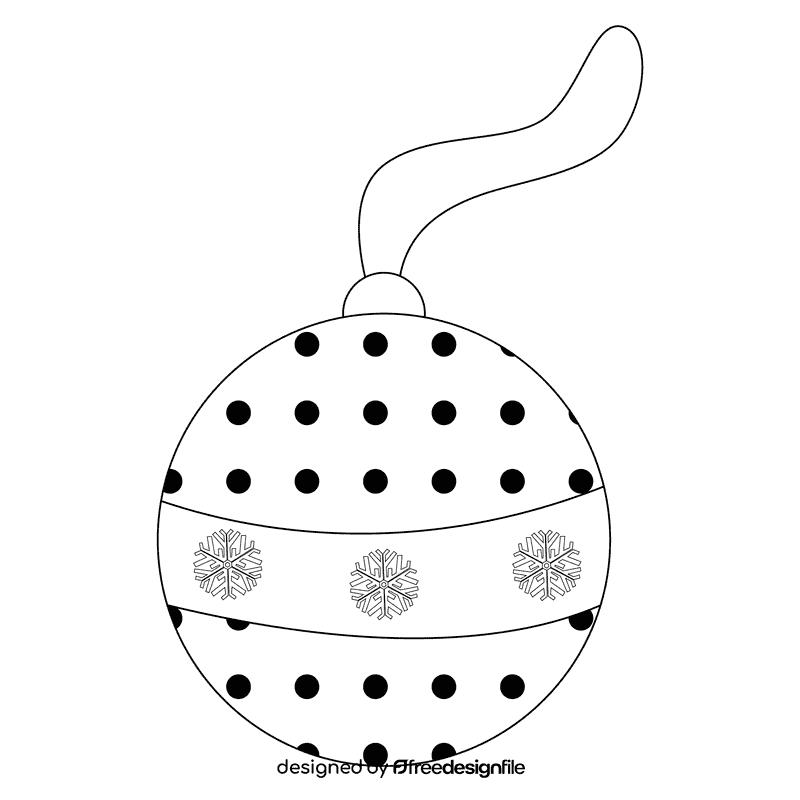 Christmas ornament ball black and white clipart