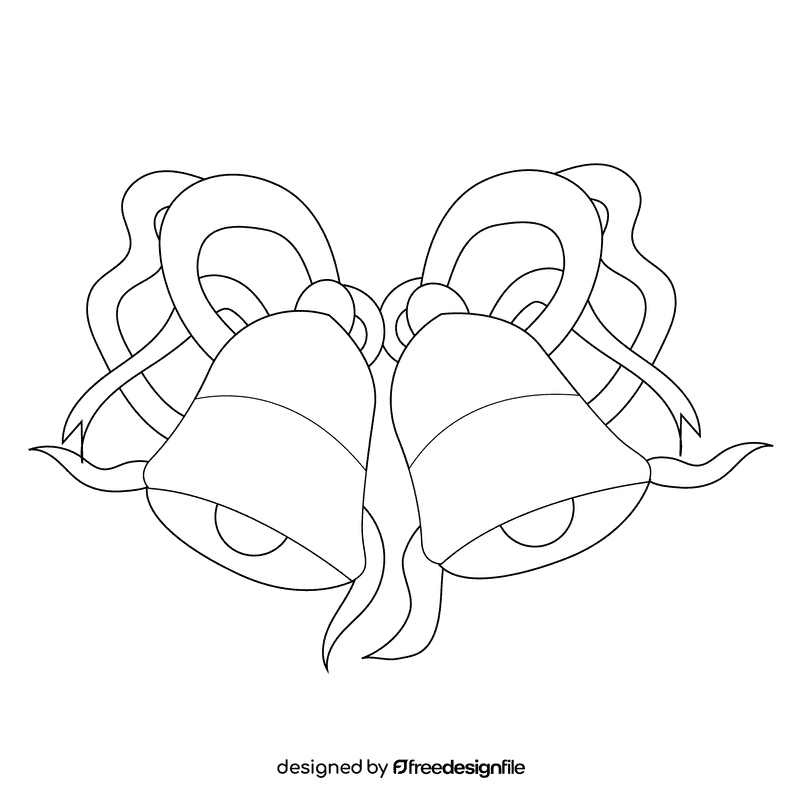 Christmas ornament jingle bell black and white clipart