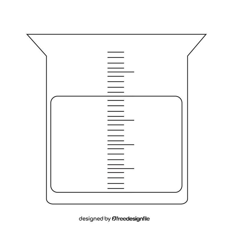 Beaker drawing black and white clipart