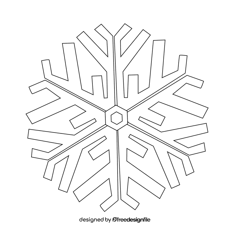 Christmas ornament snowflake black and white clipart