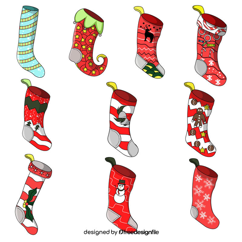 Christmas stocking set vector