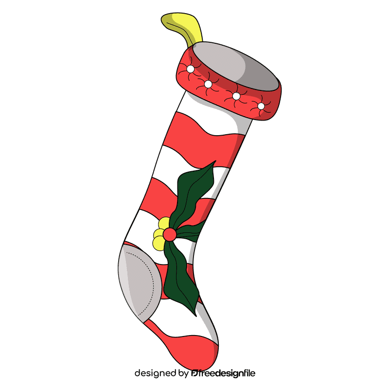 Christmas stocking christmas holly clipart