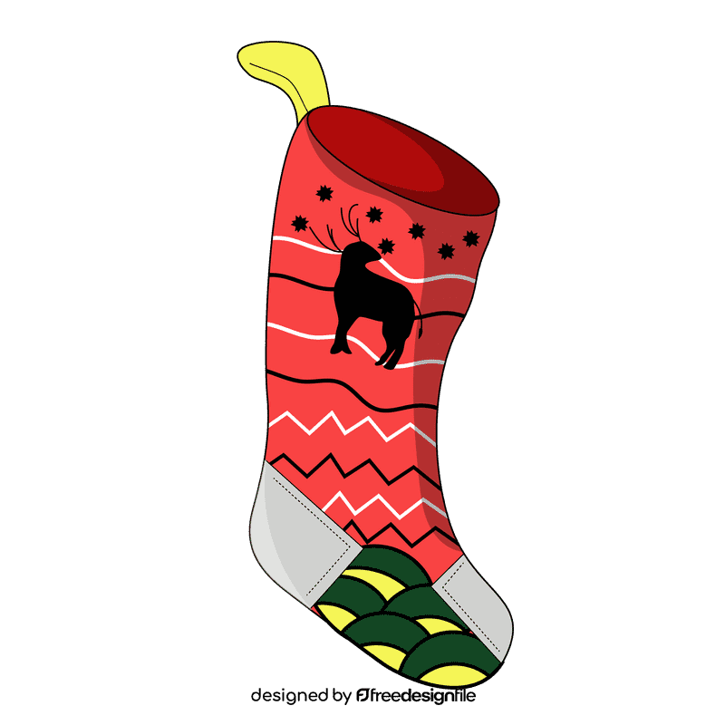 Christmas stocking deer clipart