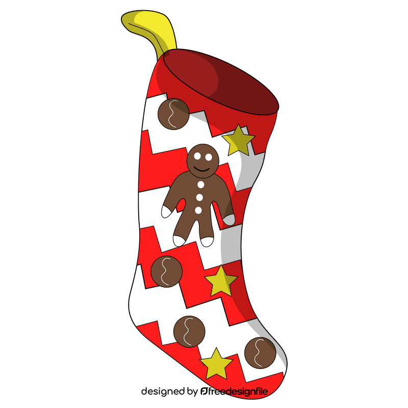 Christmas stocking ginger bread clipart