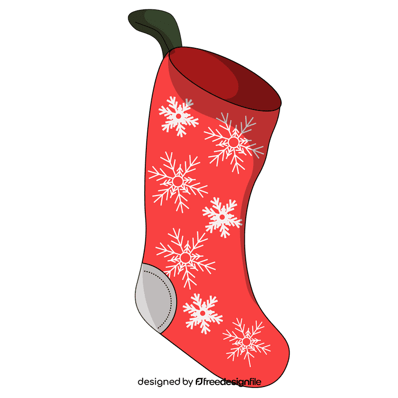 Christmas stocking snowflake clipart