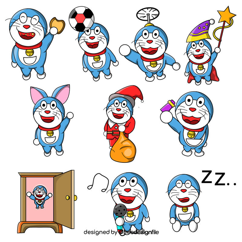 Doraemon set vector