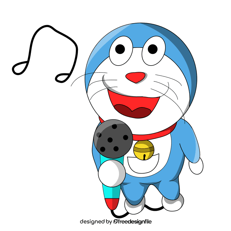 Doraemon sing clipart