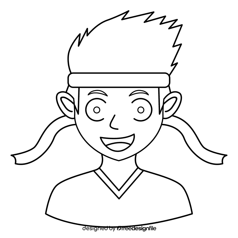 Emotion excited black and white clipart