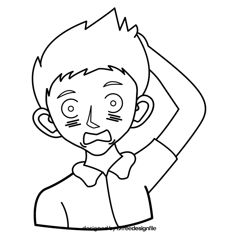 Emotion nervous black and white clipart