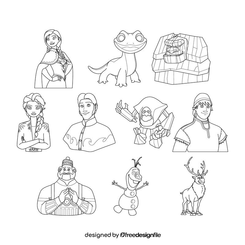 Frozen  Set black and white vector