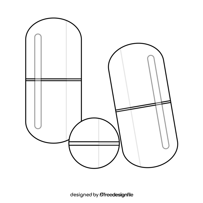 Medicines drawing black and white clipart