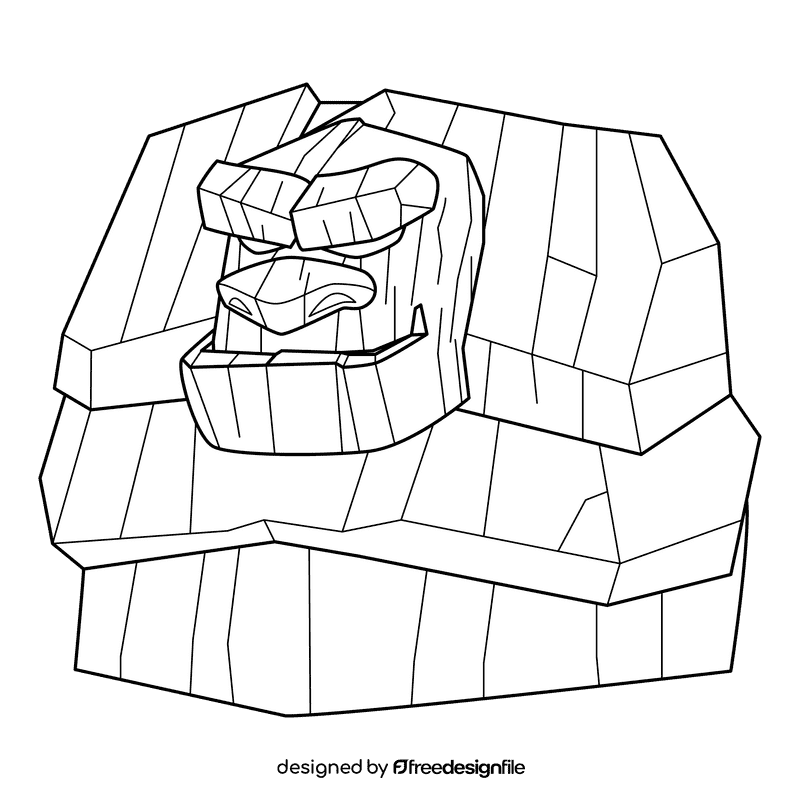 Frozen Earth Giant black and white clipart