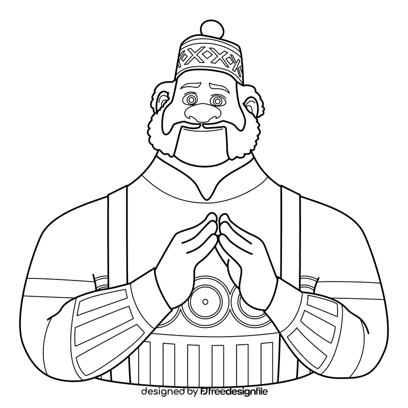 Frozen Oaken black and white clipart