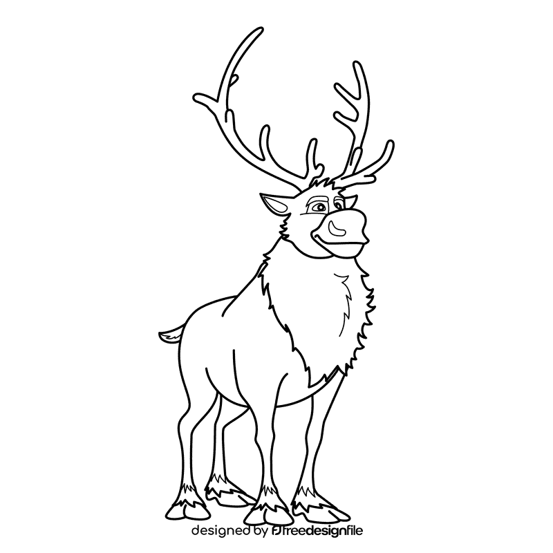 Frozen Sven black and white clipart