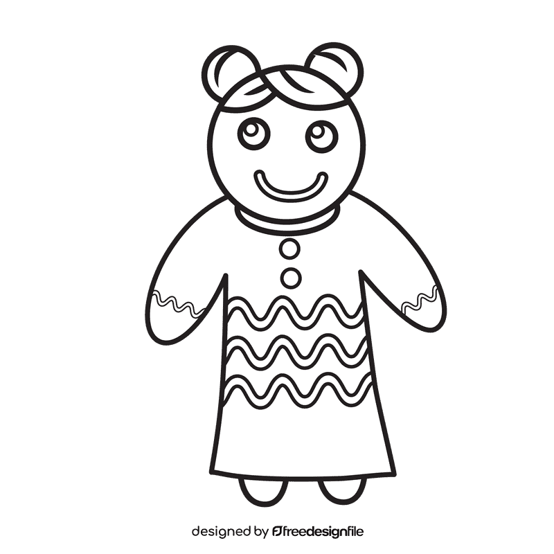 Gingerbread Mother black and white clipart