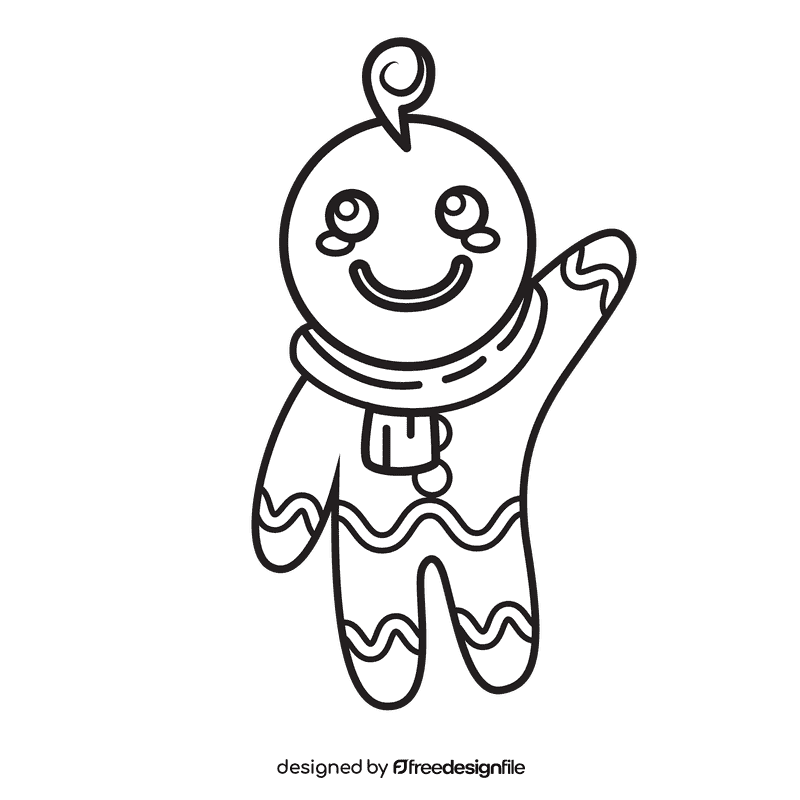 Gingerbread Son black and white clipart