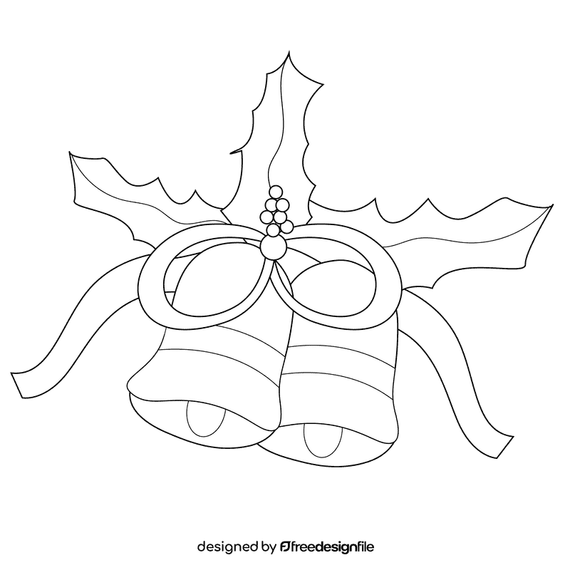 Jingle bells holly bells black and white clipart