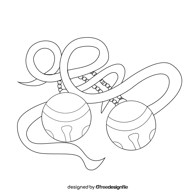 Jingle bells twins bells black and white clipart