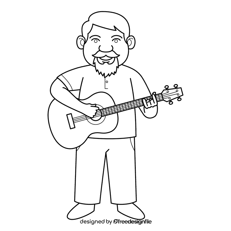 Oldman Music black and white clipart