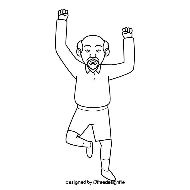 Oldman Sport black and white clipart