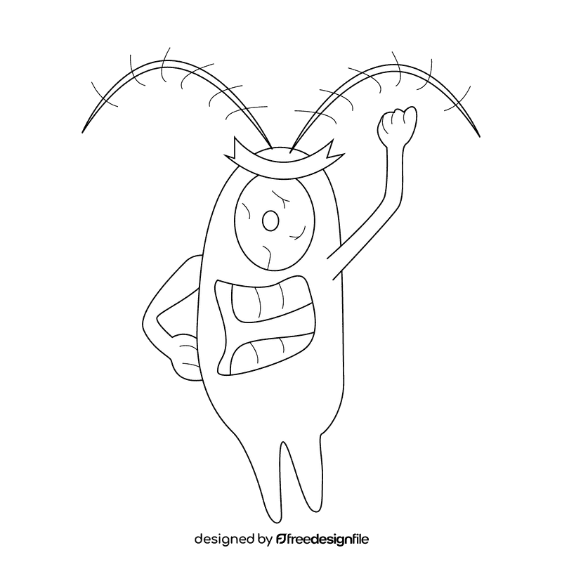 Plankton angry black and white clipart