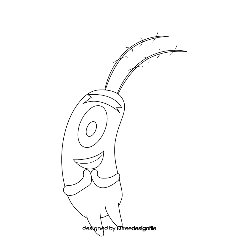 Plankton excites black and white clipart