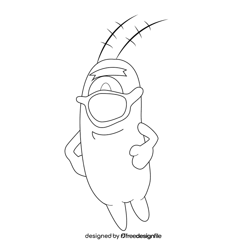 Plankton glasses black and white clipart