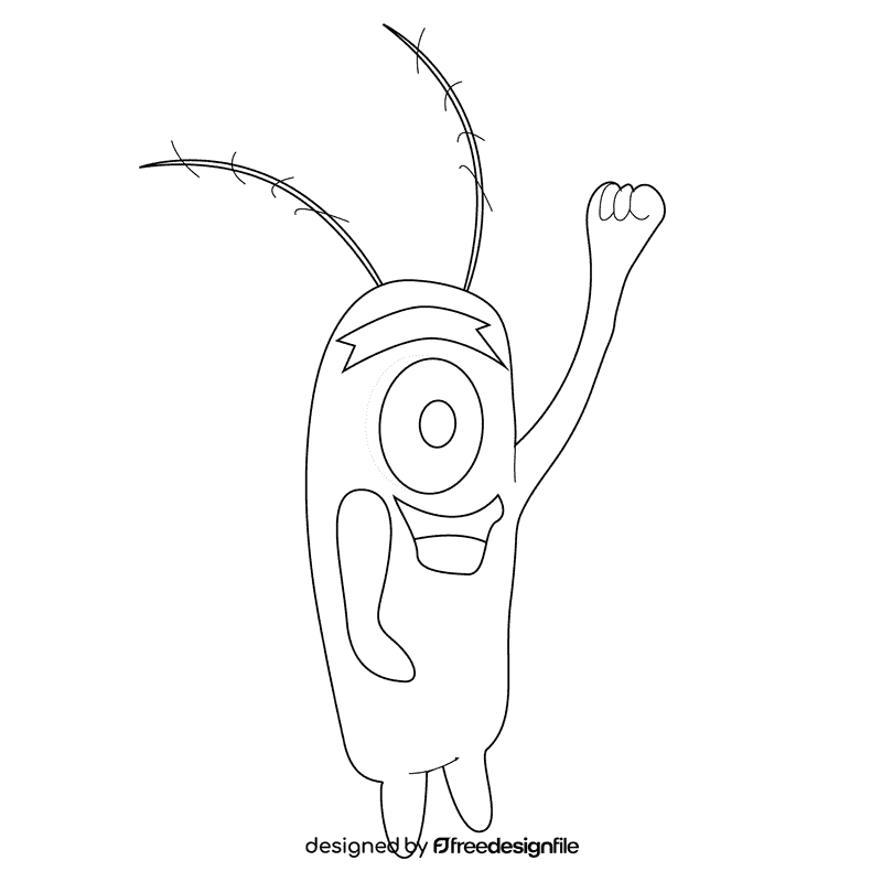 Plankton hype black and white clipart