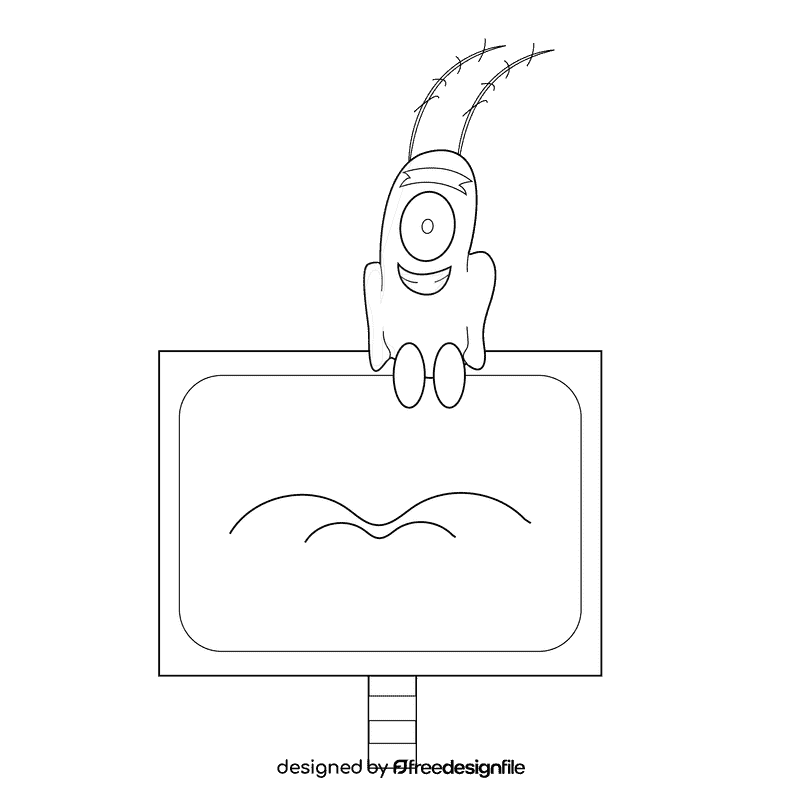 Plankton karen black and white clipart